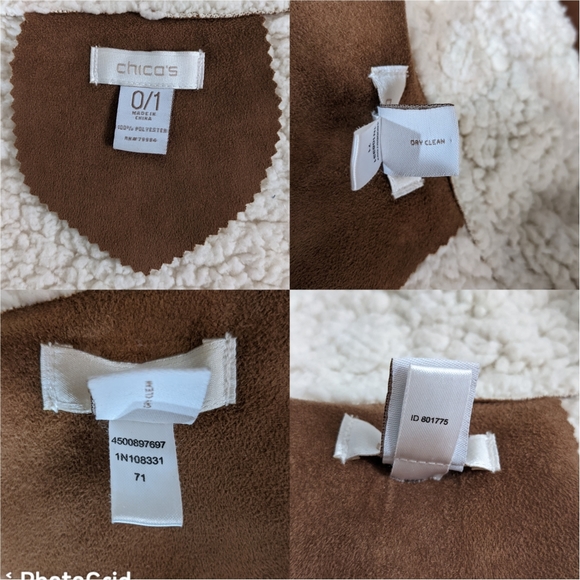 Faux Suede Sherpa Reversible Coat LG Soft Batwing 3/4 Sleeve Pocket Boho Driving - Picture 8 of 16